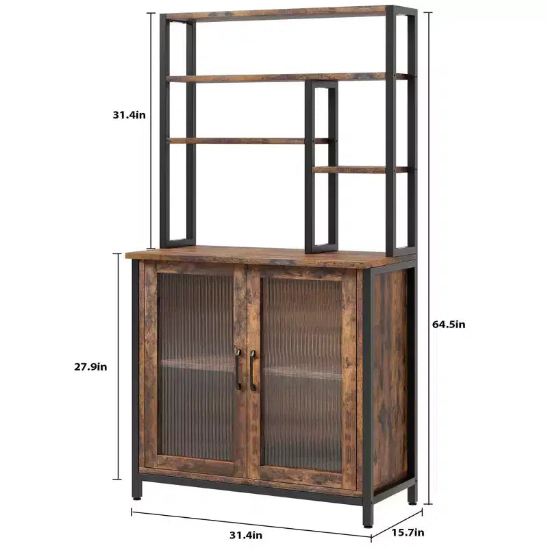 Étagère de cuisine en métal à 5 niveaux avec armoire et étagère micro-ondes 162 cm H