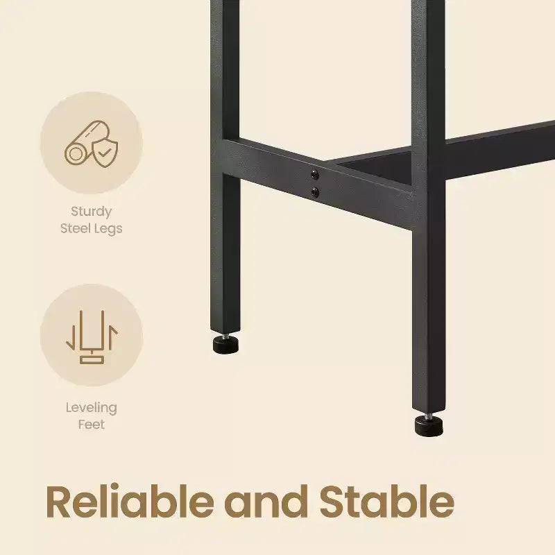 Table de bar étroite à cadre en acier 21,6 lbs