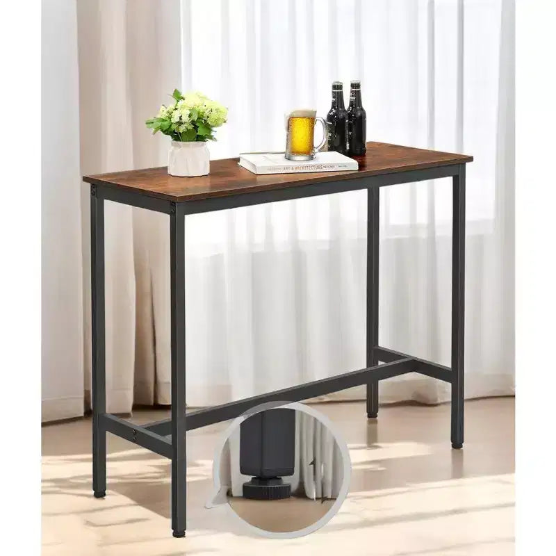 Table de bar étroite à cadre en acier 21,6 lbs