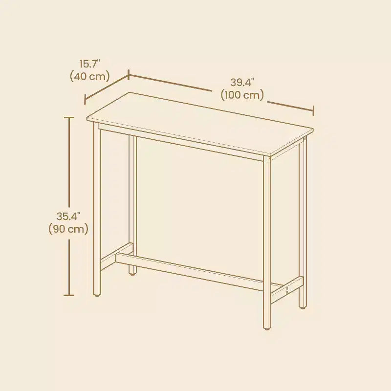 Table de bar étroite à cadre en acier 21,6 lbs