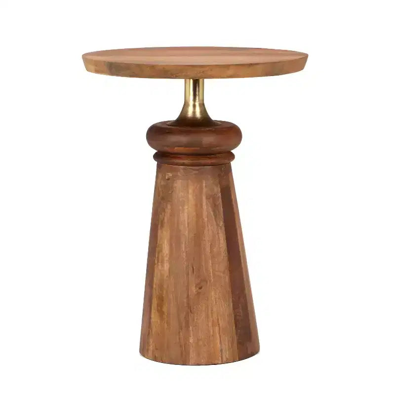 Table d'appoint ronde en bois de manguier et métal 6,02 kg