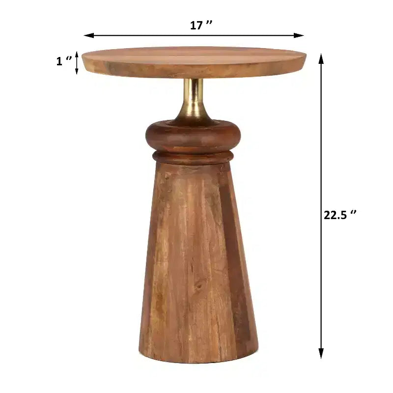 Table d'appoint ronde en bois de manguier et métal 6,02 kg