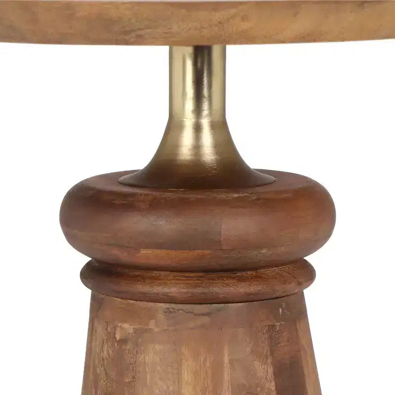 Table d'appoint ronde en bois de manguier et métal 6,02 kg