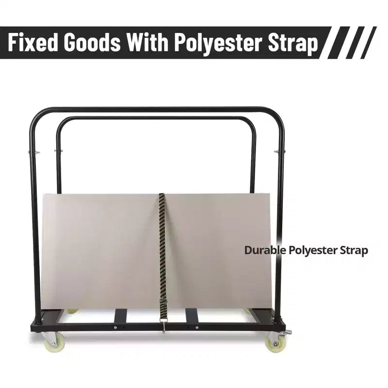 Chariot de table pliant robuste en acier avec 5 roulettes pivotantes Capacité de 816 kg
