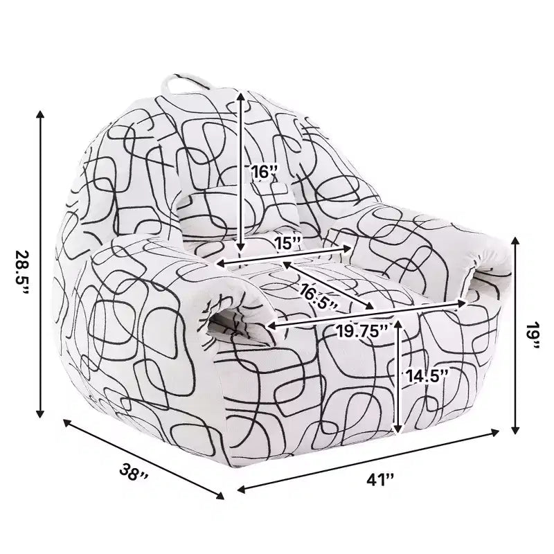 Pouf poire en mousse à mémoire de forme avec accoudoirs 16,5 kg