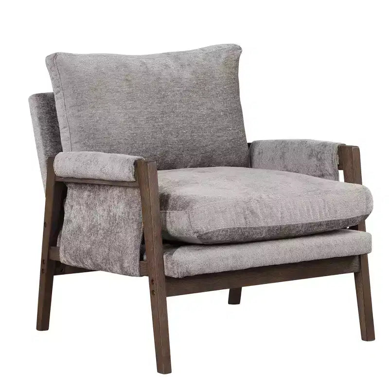 Fauteuil d'appoint en velours - Cadre en bois d'hévéa - 16,8 kg