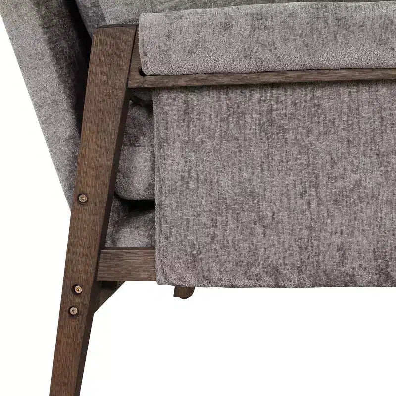 Fauteuil d'appoint en velours - Cadre en bois d'hévéa - 16,8 kg