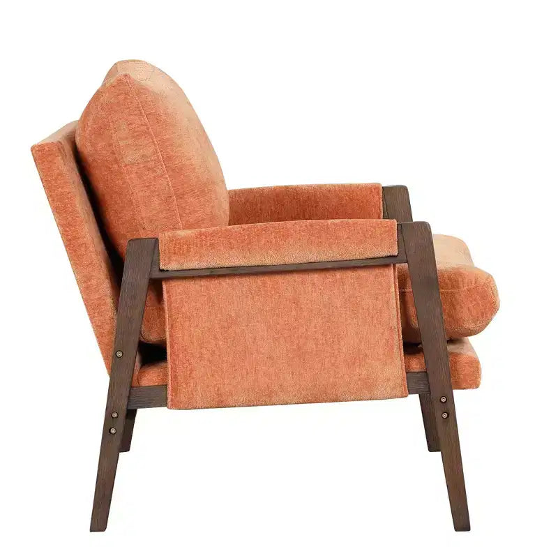 Fauteuil d'appoint en velours - Cadre en bois d'hévéa - 16,8 kg