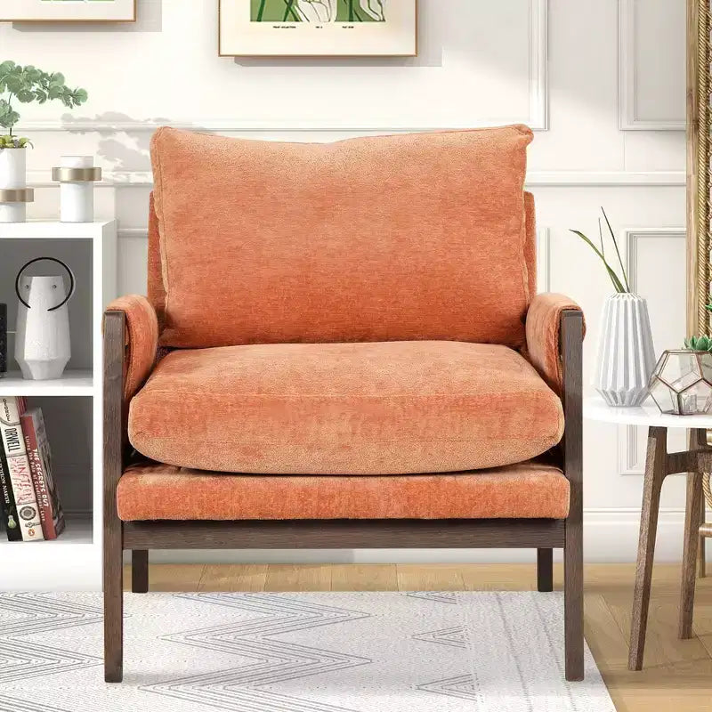 Fauteuil d'appoint en velours - Cadre en bois d'hévéa - 16,8 kg