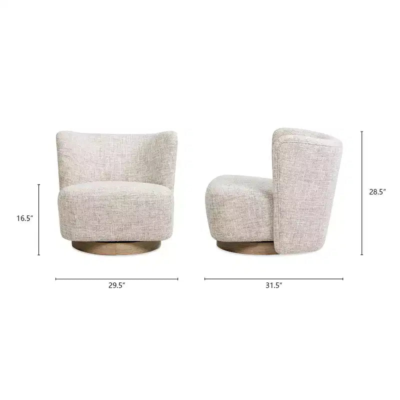 Fauteuil d'appoint pivotant en chenille 80 cm P × 72 cm H