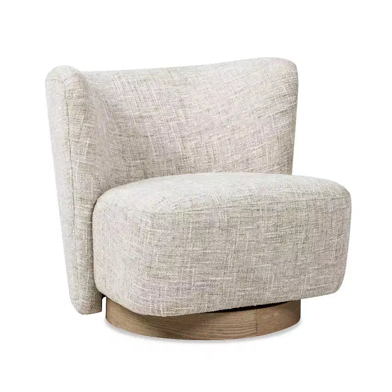 Fauteuil d'appoint pivotant en chenille 80 cm P × 72 cm H