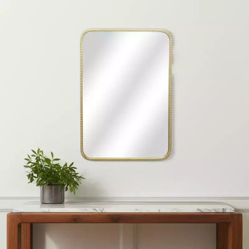 Miroir décoratif rond à billes en métal, 32 po de diamètre