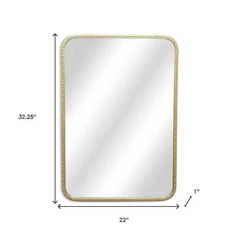 Miroir décoratif rond à billes en métal, 32 po de diamètre
