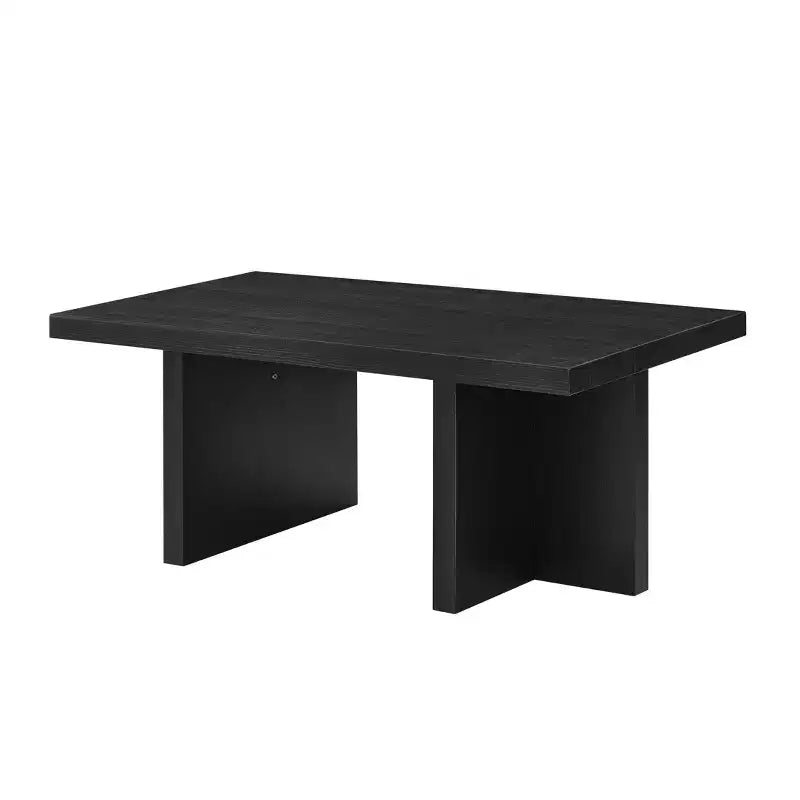 Table basse en bois et MDF avec base piédestal 47,5"L × 18"H