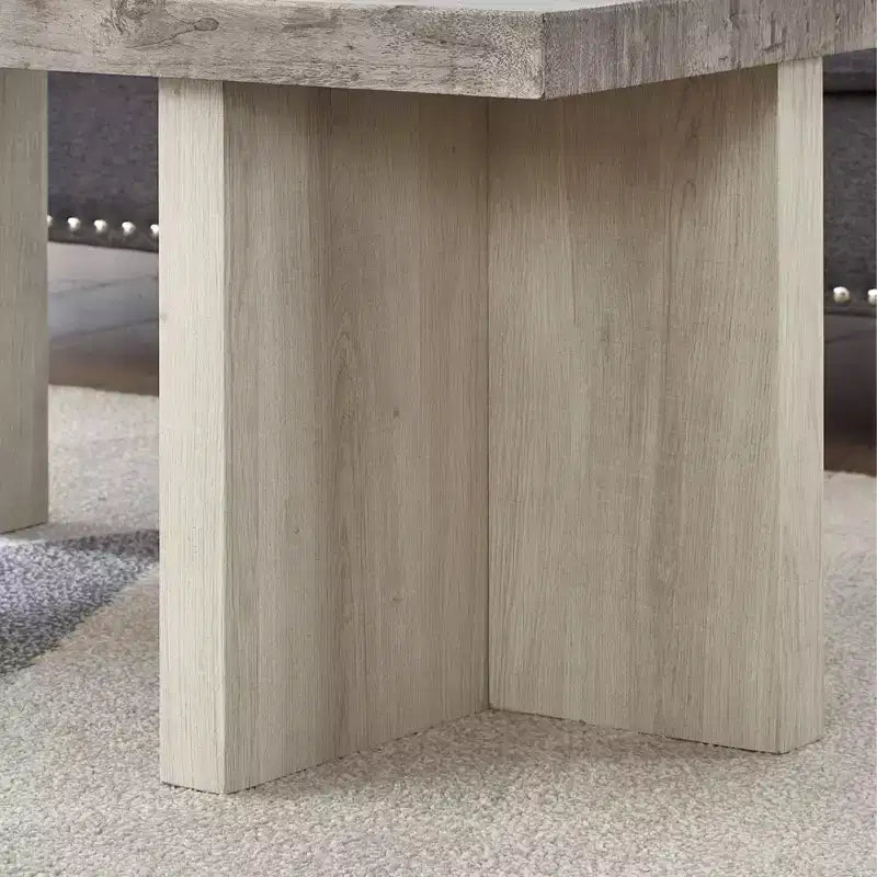 Table basse en bois et MDF avec base piédestal 47,5"L × 18"H