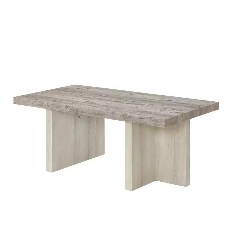 Table basse en bois et MDF avec base piédestal 47,5"L × 18"H