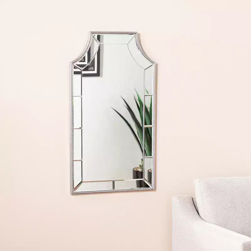 Miroir mural sans cadre en MDF avec panneaux biseautés 35,5"H × 19,75"L