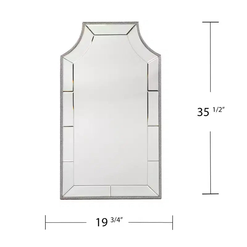 Miroir mural sans cadre en MDF avec panneaux biseautés 35,5"H × 19,75"L