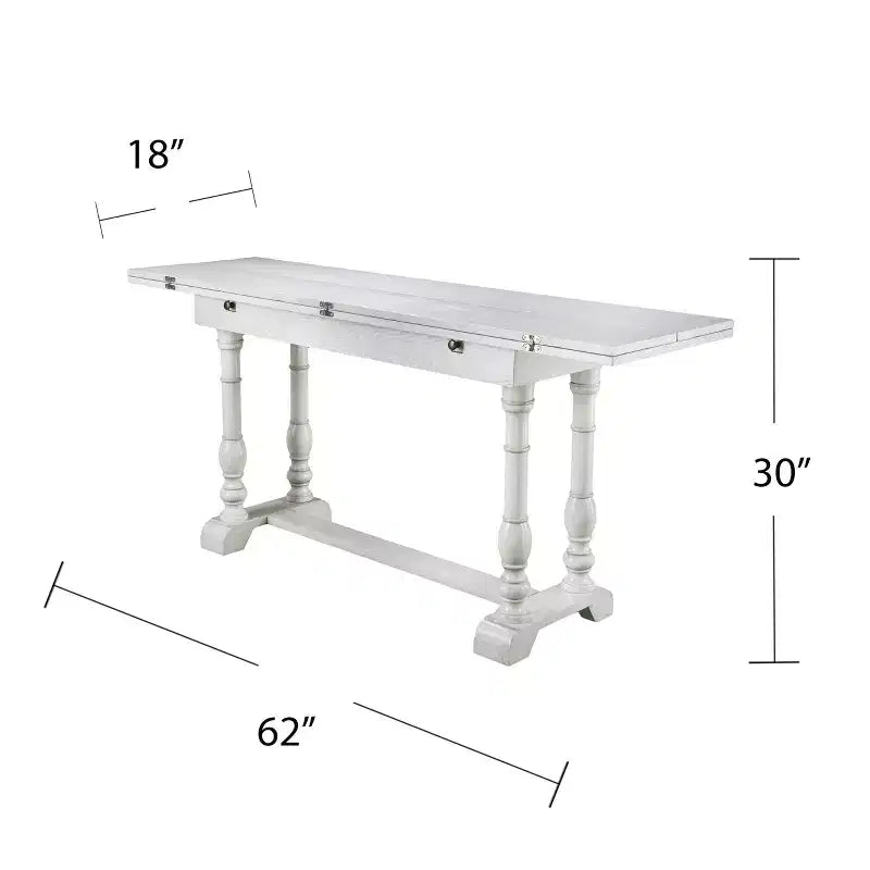 Console pliante en pin et MDF, table à manger 157,5 cm l. × 76,2 cm H.