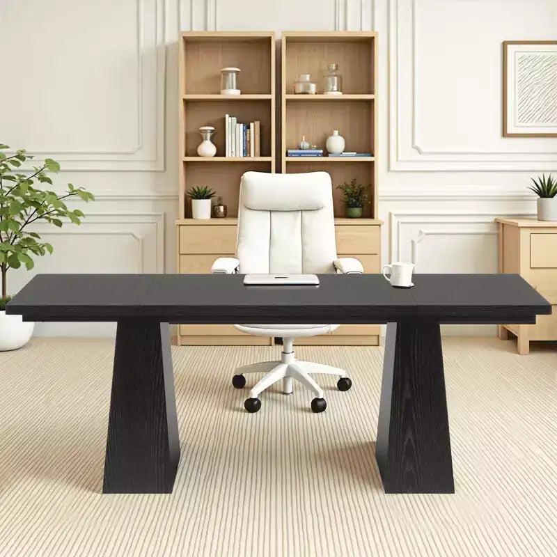 Bureau de direction en MDF avec bords incurvés 160 cm (P) x 75 cm (H)
