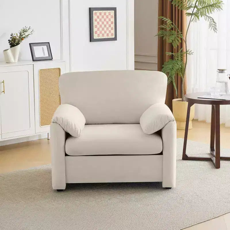 Fauteuil d'appoint en polyester avec cadre en bois 38,19 po L × 34,65 po H
