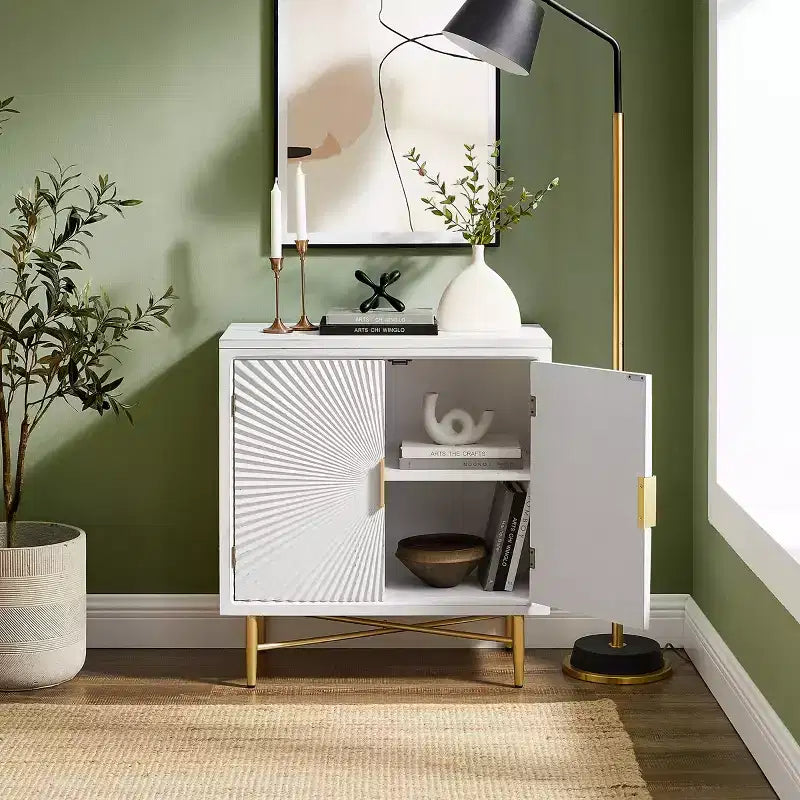 Meuble d'appoint en placage de bois avec portes texturées 69,9 cm (l) × 73,7 cm (H)