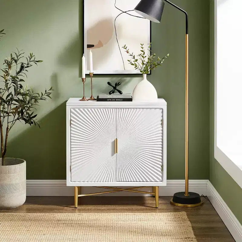 Meuble d'appoint en placage de bois avec portes texturées 69,9 cm (l) × 73,7 cm (H)