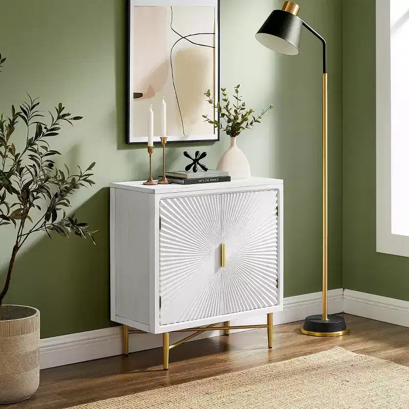 Meuble d'appoint en placage de bois avec portes texturées 69,9 cm (l) × 73,7 cm (H)