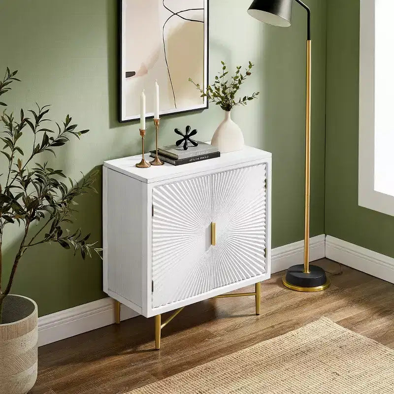 Meuble d'appoint en placage de bois avec portes texturées 69,9 cm (l) × 73,7 cm (H)