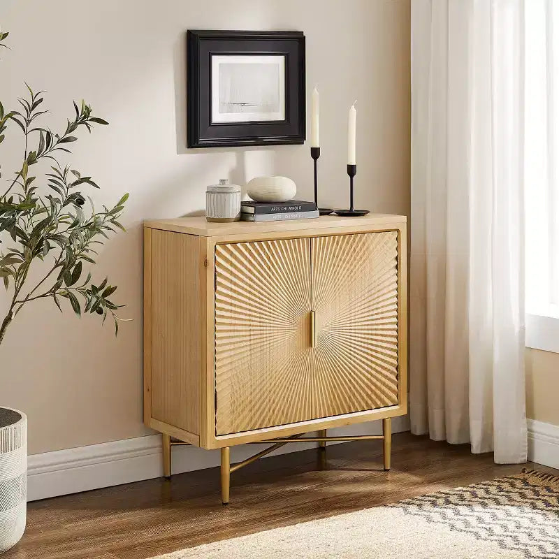 Meuble d'appoint en placage de bois avec portes texturées 69,9 cm (l) × 73,7 cm (H)