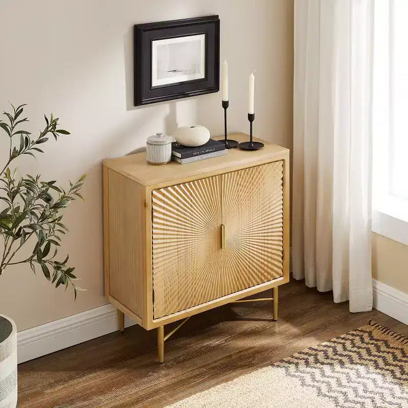 Meuble d'appoint en placage de bois avec portes texturées 69,9 cm (l) × 73,7 cm (H)