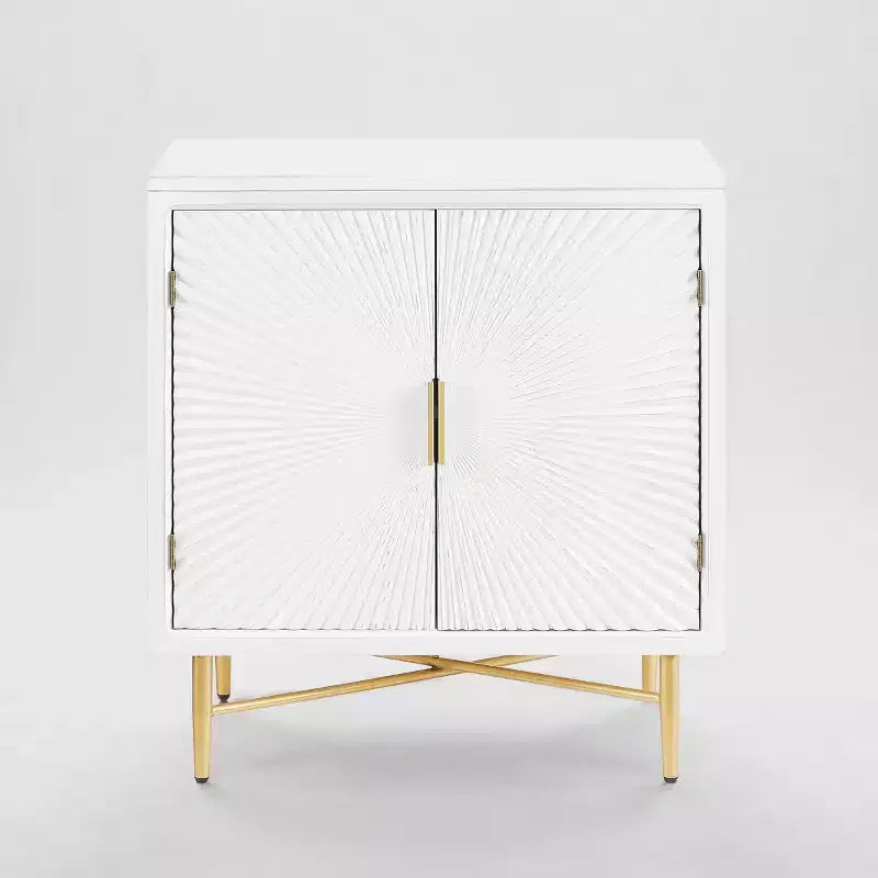 Meuble d'appoint en placage de bois avec portes texturées 69,9 cm (l) × 73,7 cm (H)