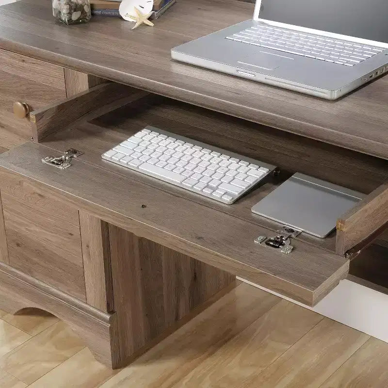 Bureau informatique en bois composite avec 2 tiroirs 43,5" P × 28,98" H