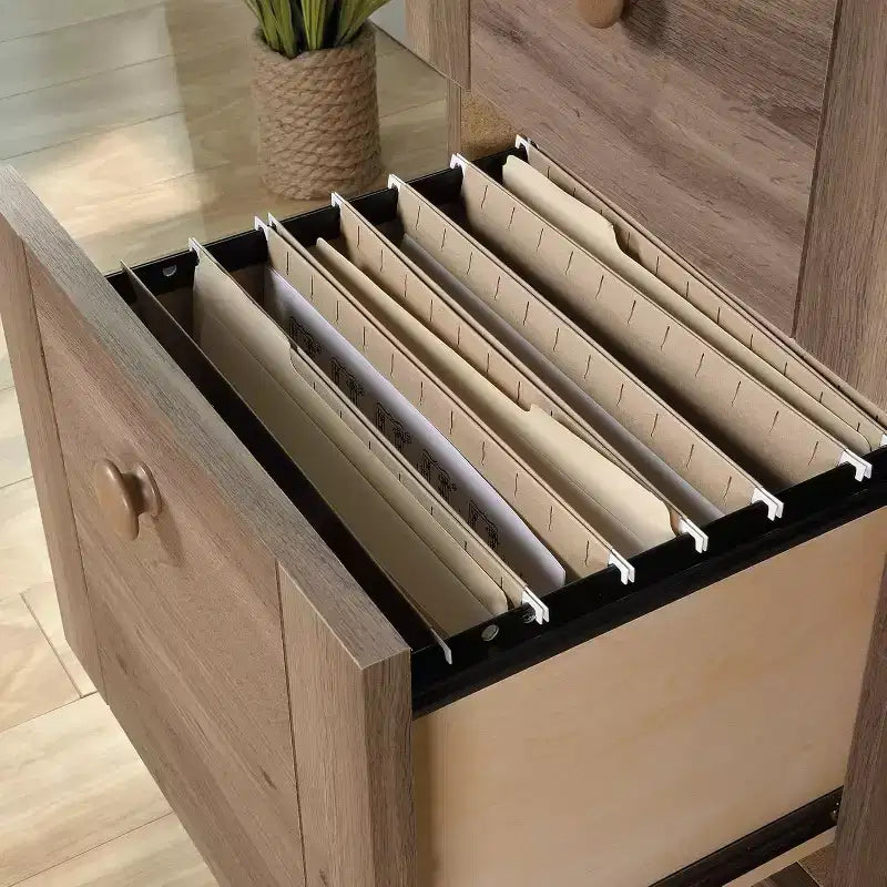 Bureau informatique en bois composite avec 2 tiroirs 43,5" P × 28,98" H