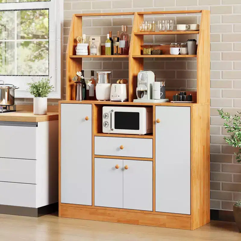 Meuble de cuisine à garde-manger en MDF avec tiroir et étagère réglable H 141 cm