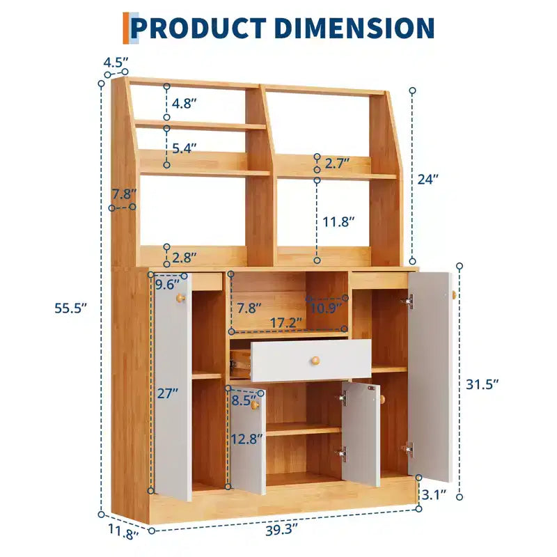 Meuble de cuisine à garde-manger en MDF avec tiroir et étagère réglable H 141 cm