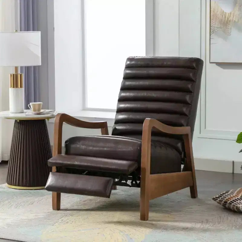 Fauteuil inclinable à pousser en cuir huilé 67,03 cm l x 99,06 cm H