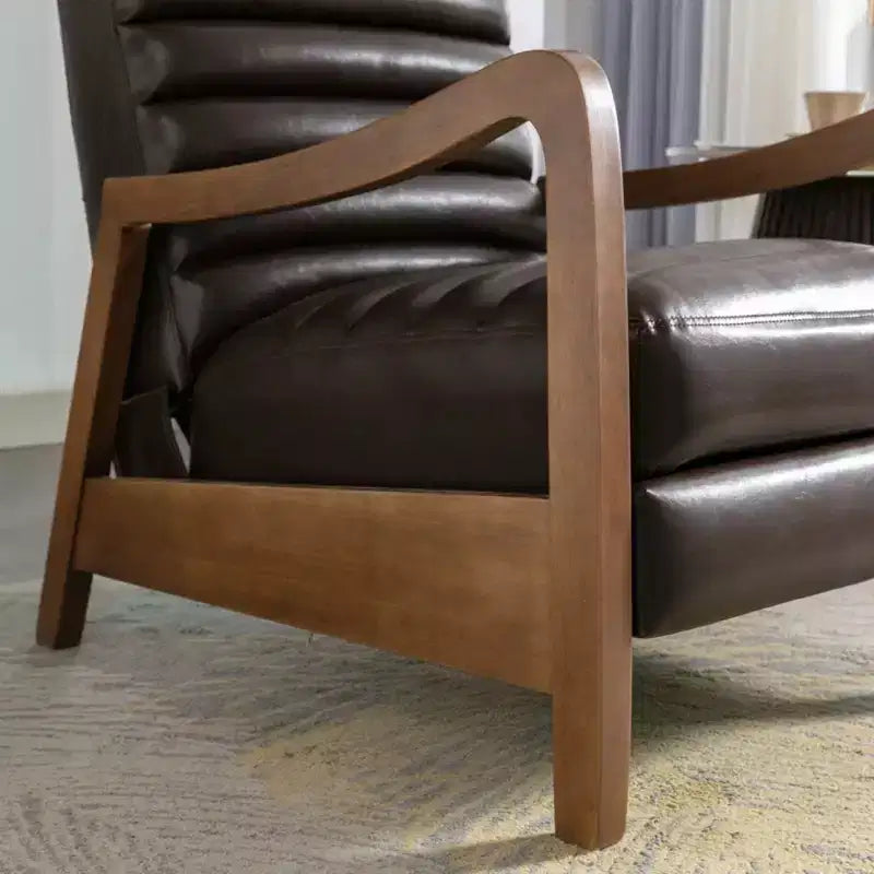 Fauteuil inclinable à pousser en cuir huilé 67,03 cm l x 99,06 cm H