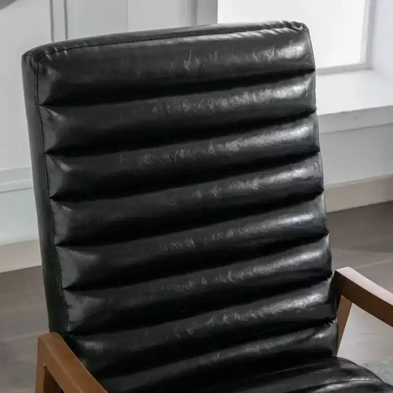 Fauteuil inclinable à pousser en cuir huilé 67,03 cm l x 99,06 cm H