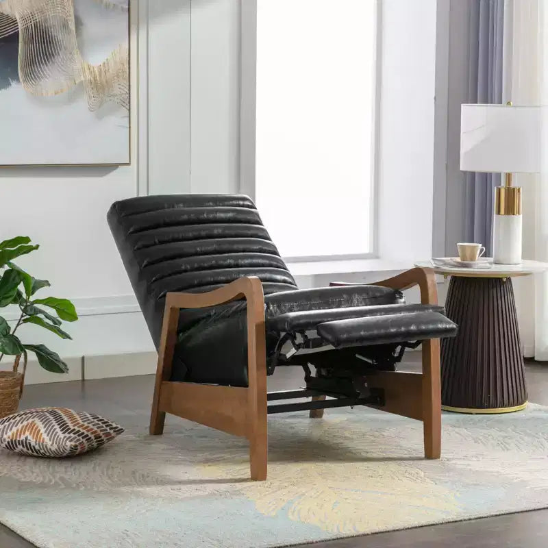 Fauteuil inclinable à pousser en cuir huilé 67,03 cm l x 99,06 cm H