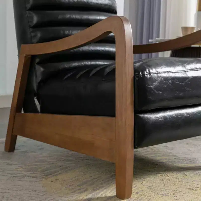Fauteuil inclinable à pousser en cuir huilé 67,03 cm l x 99,06 cm H