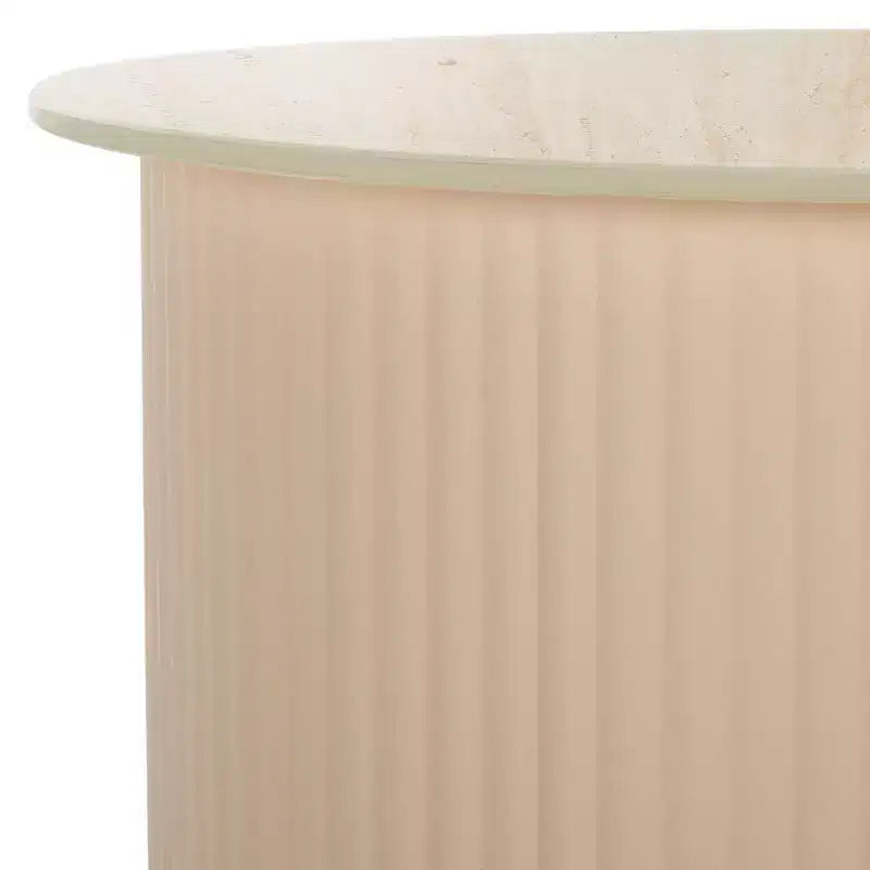 Table d'appoint en céramique et fer 62 cm (l) x 46 cm (H)