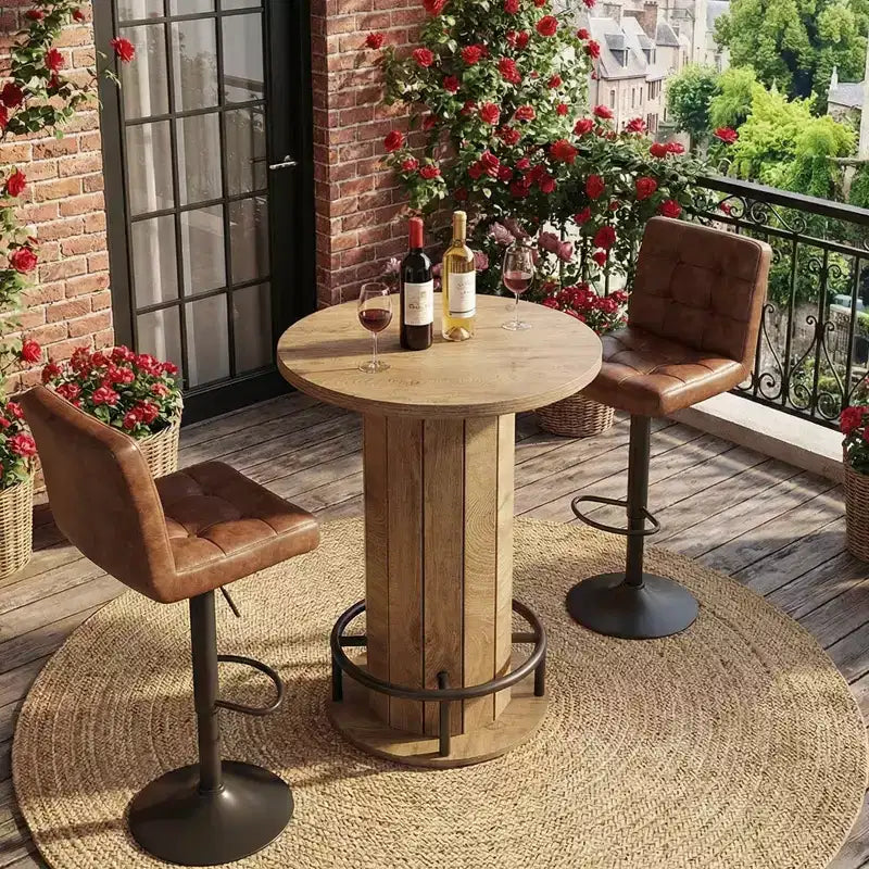 Table de bistrot ronde en MDF 79 cm (diamètre) × 99 cm (H)