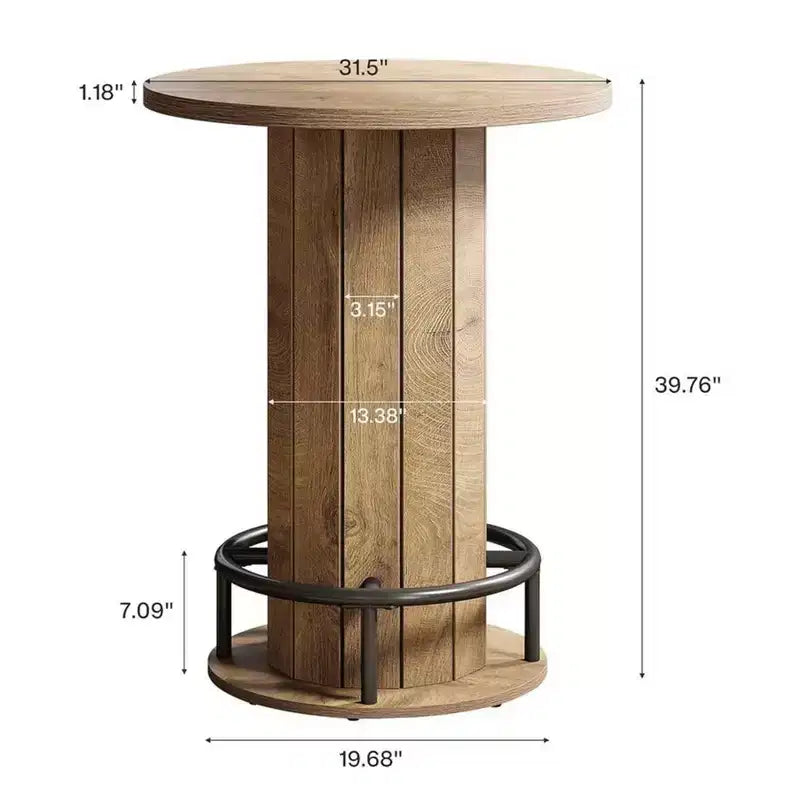Table de bistrot ronde en MDF 79 cm (diamètre) × 99 cm (H)