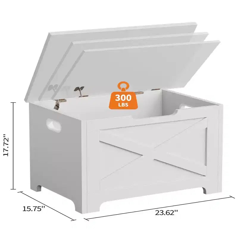 Tabouret de rangement en MDF avec pieds façonnés de 60 cm de haut
