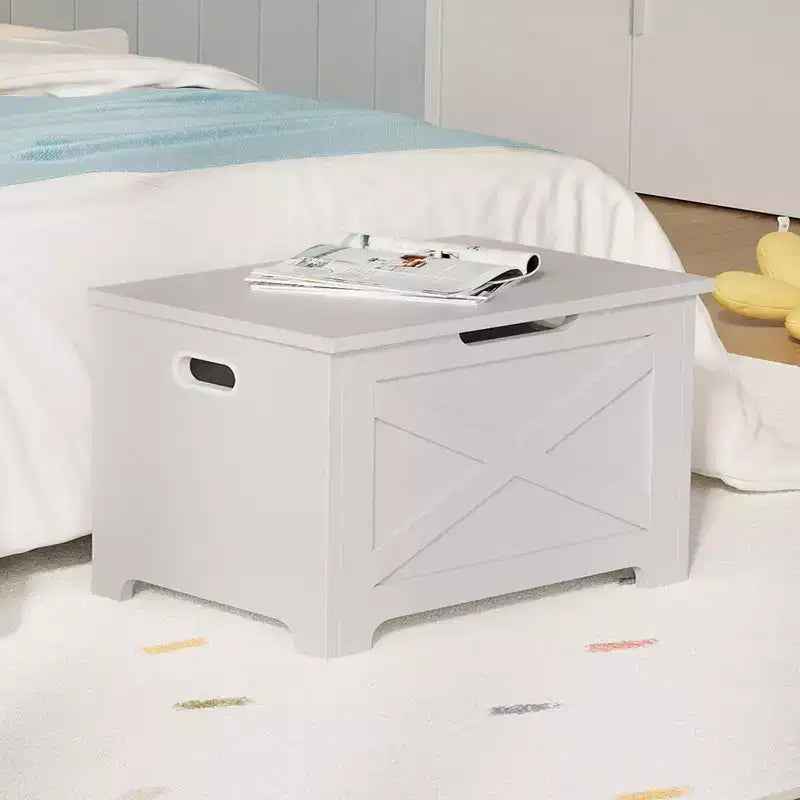 Tabouret de rangement en MDF avec pieds façonnés de 60 cm de haut