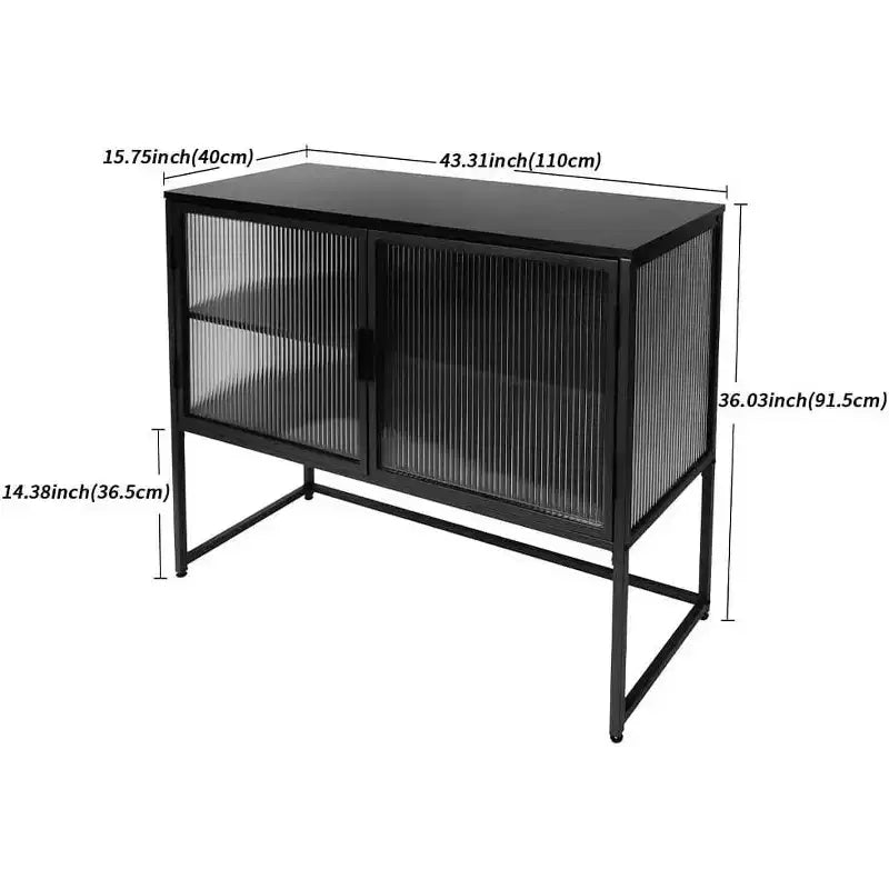 Vitrine à porte vitrée avec cadre métallique 43,13"L × 36,03"H