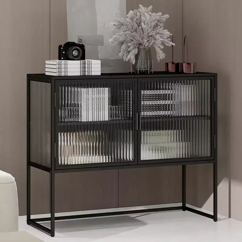 Vitrine à porte vitrée avec cadre métallique 43,13"L × 36,03"H