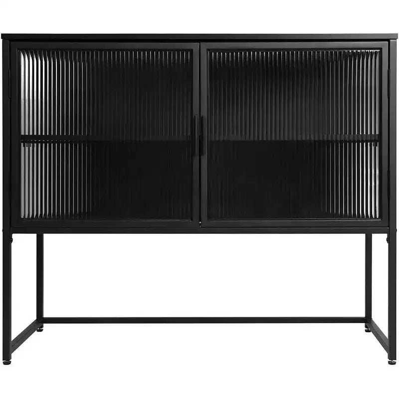 Vitrine à porte vitrée avec cadre métallique 43,13"L × 36,03"H