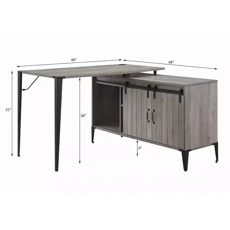 Bureau d'ordinateur en MDF avec tiroirs et étagères ouvertes